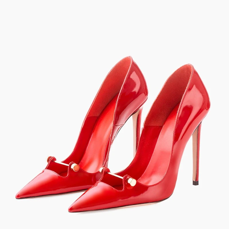 Pipe Bending Spring - New Pointed Metal Buckle Women High-heeled